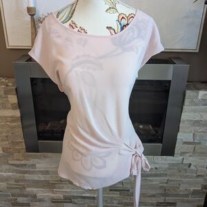 Ricki's Blush Pink Blouse with Floral Accents